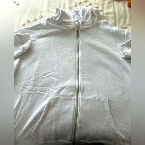 XL white zip up hoodie